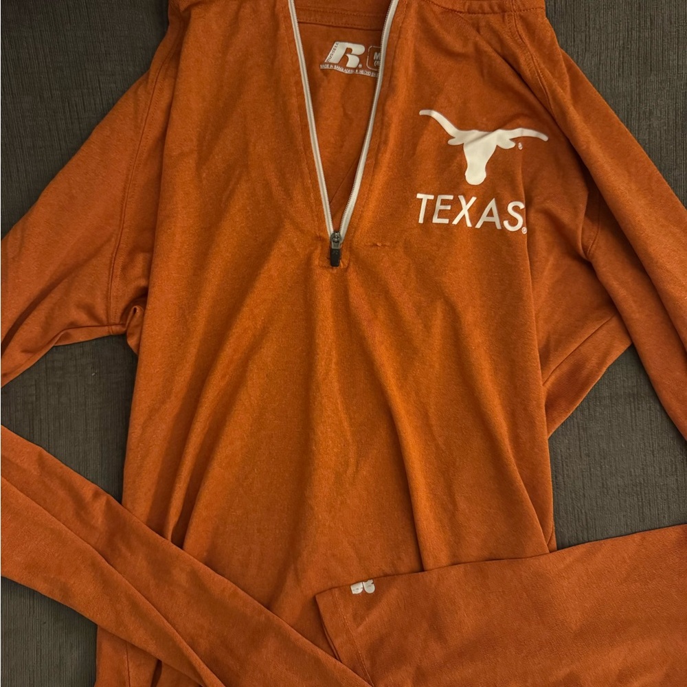 Texas Longhorns Russell Athletic Burnt Orange Quarter Zip Pullover - UT